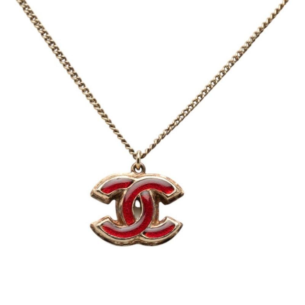Chanel CC Logo Plated Necklace Gold